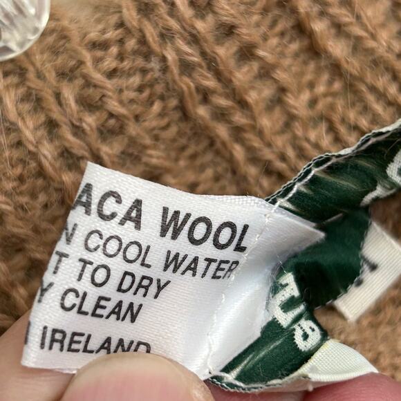 Deirdre McGuire 100% Alpaca Wool Knit Sweater Ireland Floral Women's Size M - Picture 11 of 11